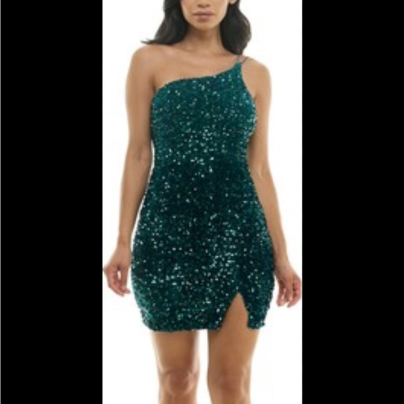 Green formal sequined dress - Picture 2 of 9
